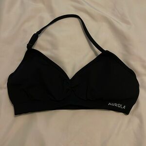 Black Aurola Halter Sports Bra